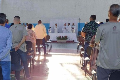 Missa foi realizada na Apac Betim um dia após o Dia Nacional do Detento -  (crédito: Reprodução)