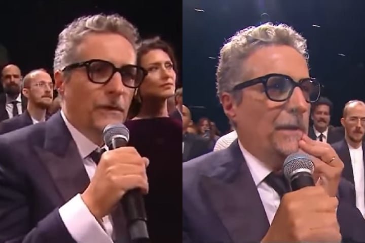 Kleber Mendonça Filho, que também assina o roteiro, fez um discurso emocionado após a exibição.