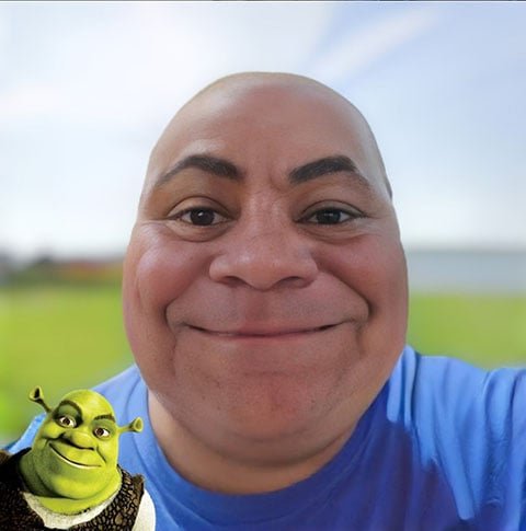 E o ogro mais simpático das animações?  Assim seria Shrek, na concepção de Hidreley Diao