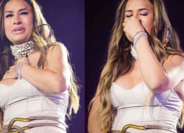 Simone Mendes se emociona ao cantar sem voz e é acolhida pelo público em festival no Paraná -  (crédito: Tupi - Pablo Oliveira)