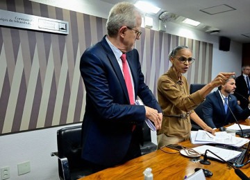 Marina Silva bateu boca com senadores e abandonou a sessão -  (crédito: Geraldo Magela/Agência Senado)