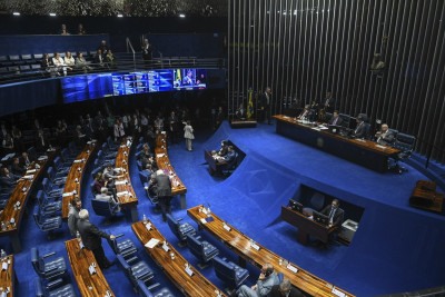 Senado aprovou proposta de emenda à Constituição (PEC) que incorpora guardas municipais e agentes de trânsito aos órgãos de segurança pública -  (crédito: Jonas Pereira/Agência Senado)