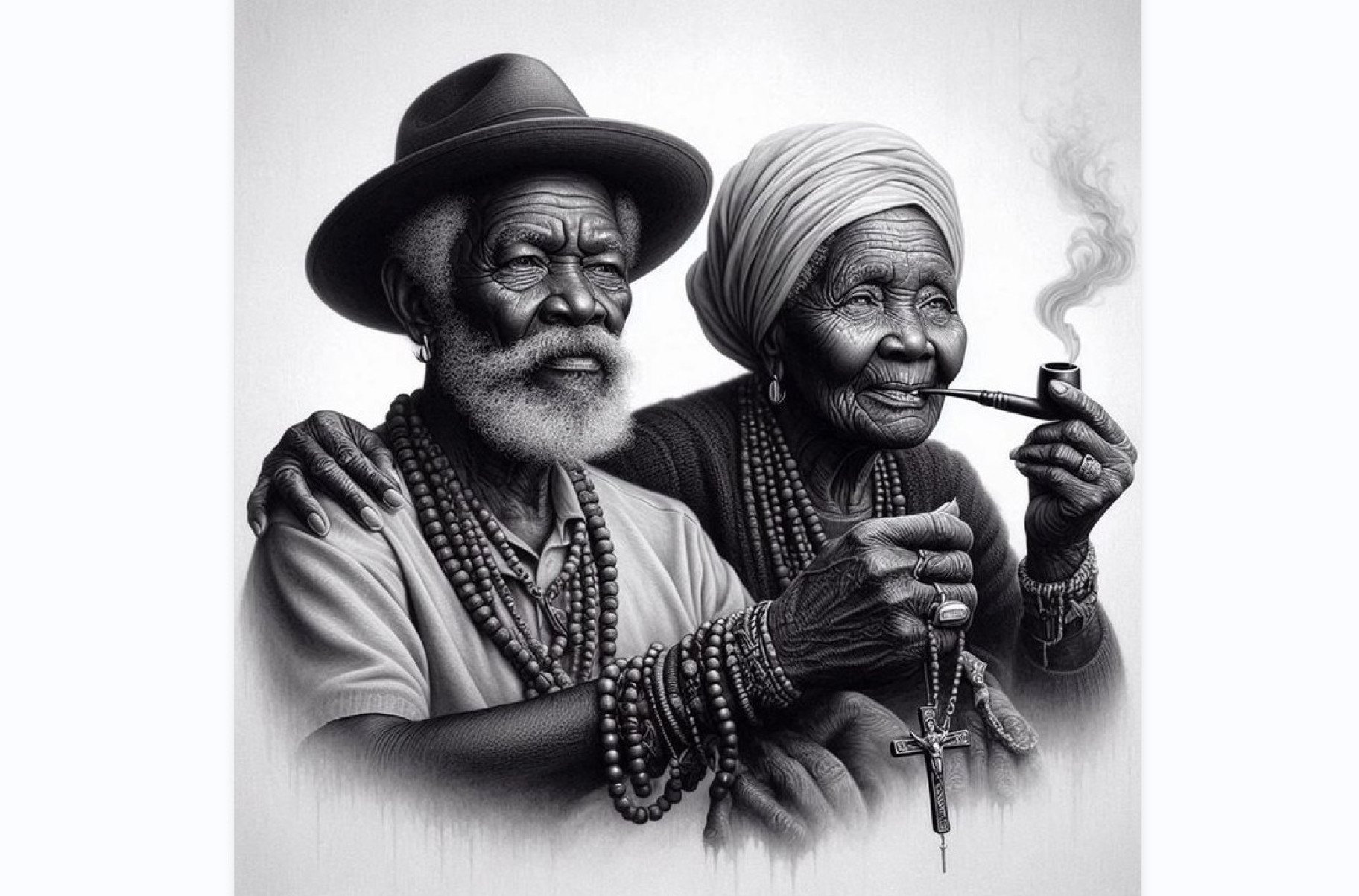 Casal de Pretos-Velhos, espíritos de ex-escravizados, são entidades de pura bondade, humildade, caridade e amor-Pinterest