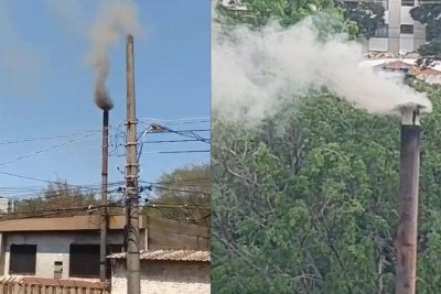 Vizinhos do Motel Le Baron denunciam emissão de fumaça com cheiro forte. Estabelecimento diz usar lenha legalizada, mas já foi multado pela prefeitura
 -  (crédito: Arquivo pessoal)
