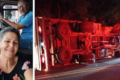 Casal mineiro morre após tombamento de caminhão em rodovia paulista -  (crédito: Redes Sociais/DivulgaÃ§Ã£o)