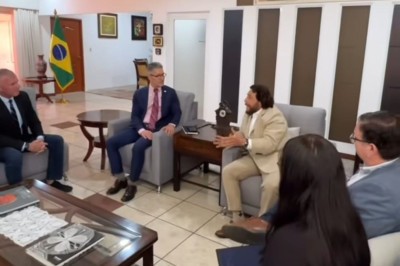 Zema se reúne com o vice-presidente de El Salvador. Governador  está país para conhecer a política de encarceramento do pais, usada para combater a violência -  (crédito: redes sociais)