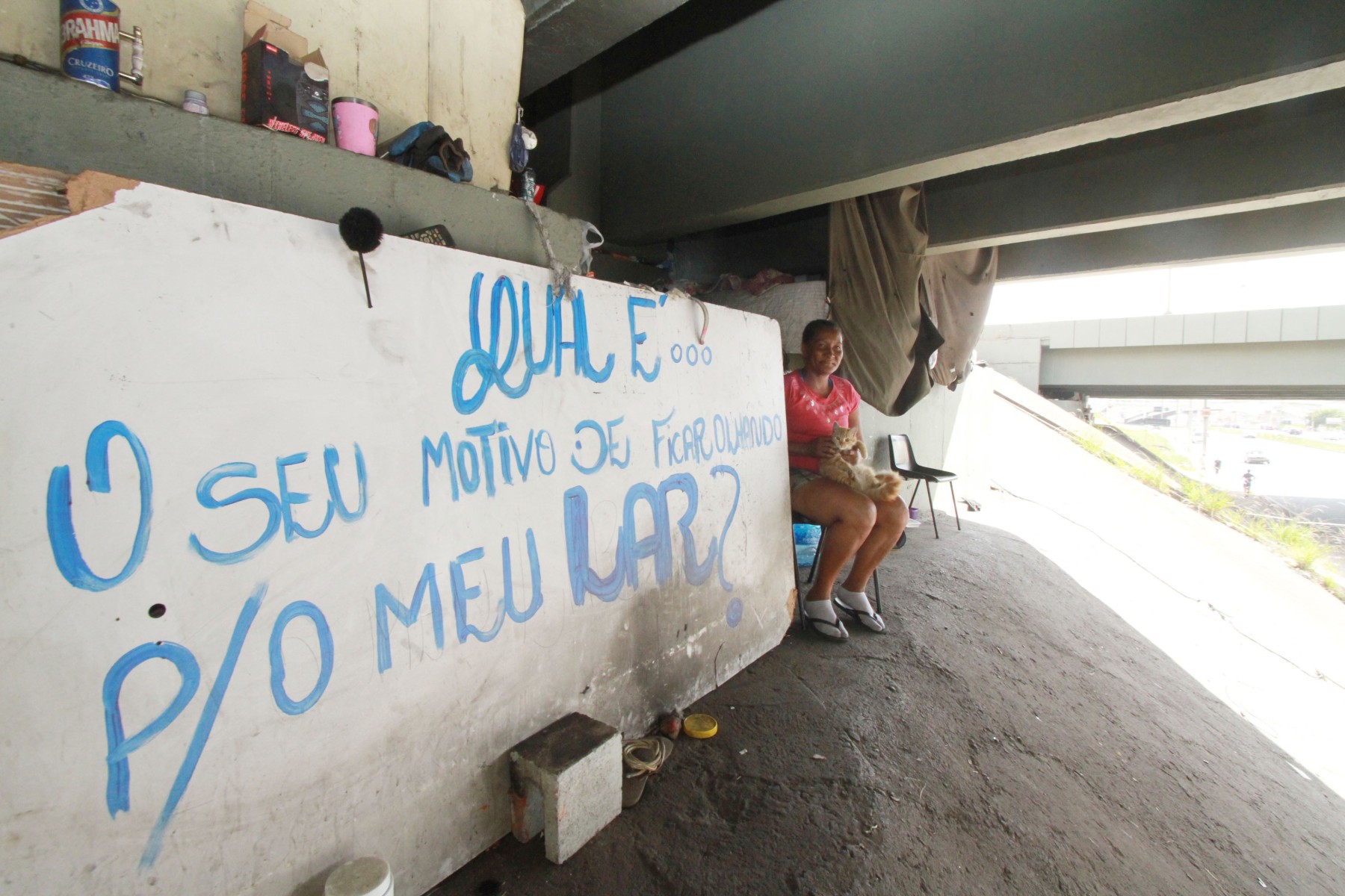 A placa fica em um viaduto na Avenida Cristiano Machado com Anel Rodoviário
      