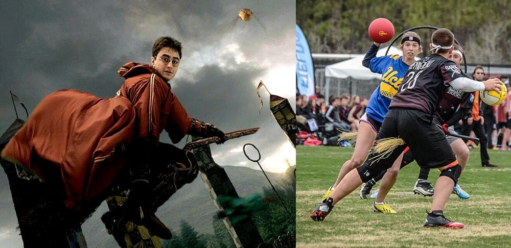 Quidditch - Chamado quadribol no Brasil, é o esporte dos bruxos da saga Harry Potter. Dois times de 7 jogadores cada, sem distinção de gênero, disputam num campo retangular, com cantos arredondados e três aros de gol, de diferentes alturas. Todos em cima de vassouras! -Reprodução dos sites febreteen.com.br
Divulgação Warner
nit.pt/cultura/cinema/