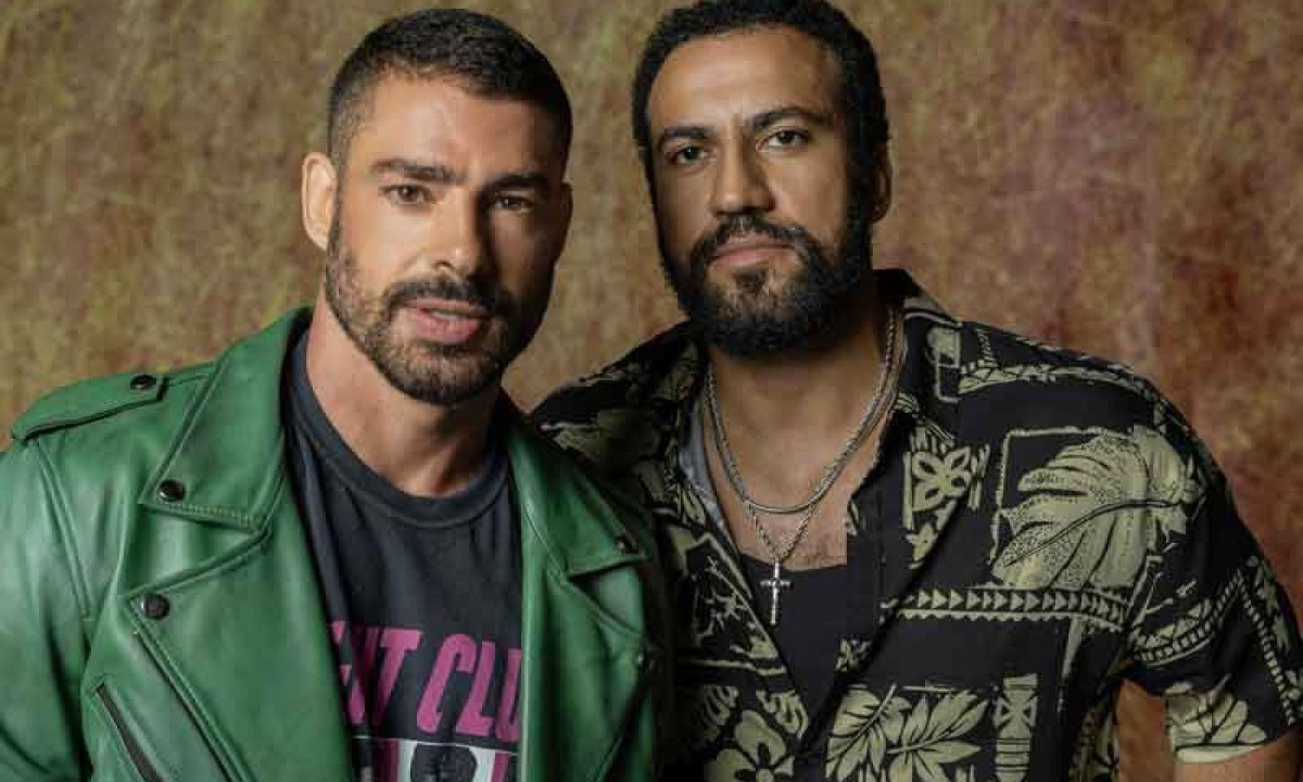 Os intérpretes de César (Cauã Reymond) e Olavo (Ricardo Teodoro) no remake de Os intérpretes de César (Cauã Reymond) e Olavo (Ricardo Teodoro) no remake de