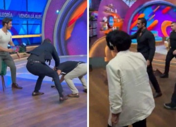 Briga ao vivo intrigou público de programa de TV -  (crédito: TV Azteca)
