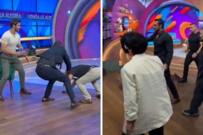 Briga ao vivo intrigou público de programa de TV -  (crédito: TV Azteca)
