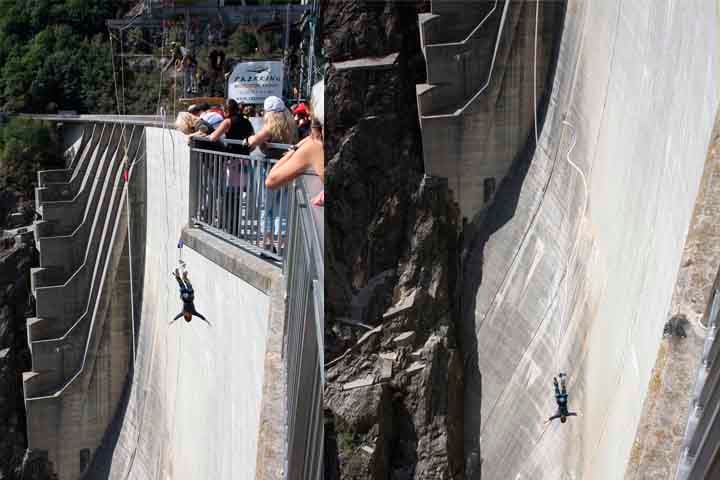 Barragem de Contra, Suíça: Conhecida também como barragem de Verzasca, ganhou notoriedade ao aparecer na abertura do filme Goldeneye, do agente secreto 007. Na cena, James Bond escapa saltando de 220 metros de altura, preso por um elástico, com a vista dos Alpes suíços.