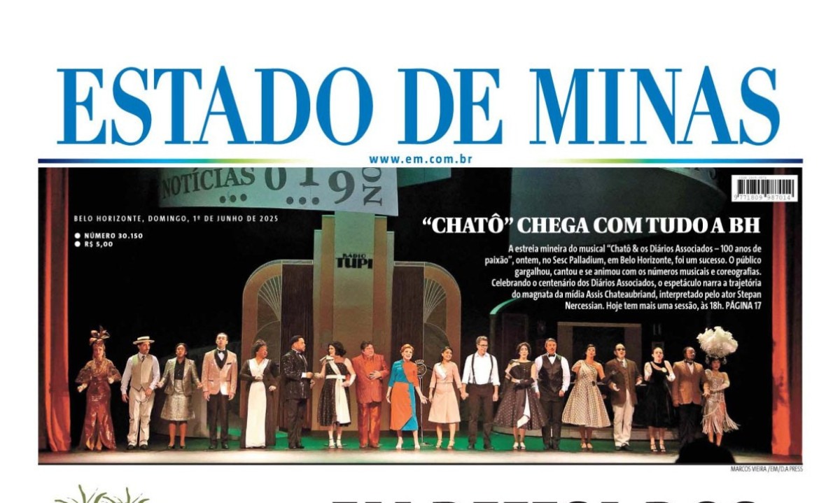 Confira a capa do Estado de Minas do dia 1º/06/2025 - (crédito: Estado de Minas)