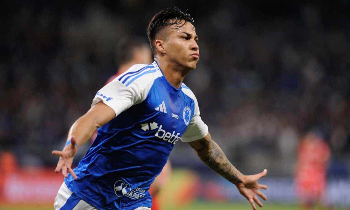 O atacante Kaio Jorge é uma das esperanças de gol da torcida celeste diante do Palmeiras, no Mineirão -  (crédito: Alexandre Guzanshe/EM/D.A. Press)