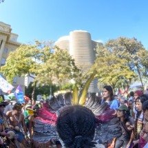 Movimentos protestam contra 'PL da Devastação' na Praça da Liberdade, em BH - Leandro Couri/EM/D.A Press