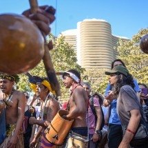 Movimentos protestam contra 'PL da Devastação' na Praça da Liberdade, em BH - Leandro Couri/EM/D.A Press