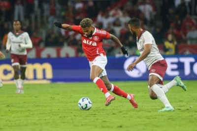 Internacional tem fraca atuação diante do Fluminense e perde por 2 a 0 em pleno Beira-Rio, pela 11ª rodada do Campeonato Brasileiro. Foto: Ricardo Duarte / Internacional -  (crédito: Ricardo Duarte / Internacional)