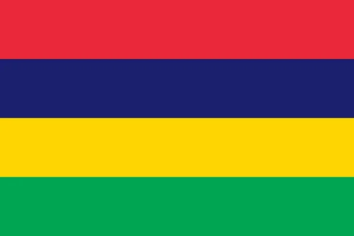 A bandeira das Ilhas Maurício possui uma originalidade: é a única com quatro faixas horizontais, representando a liberdade (vermelho), o Oceano Índico (azul), luz da independência (amarelo) e agricultura (verde).
