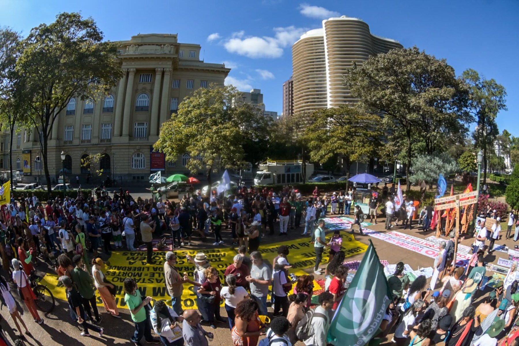 Manifestantes acreditam que o Projeto de Lei 2.159/21 é o maior retrocesso na política de proteção ambiental-Leandro Couri/EM/D.A Press
