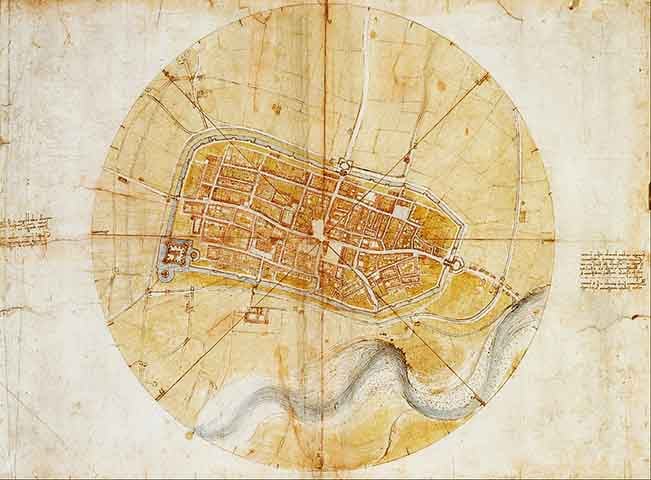 Sua tarefa era fortalecer as cidades sob o domínio de Bórgia, o que exigia um estudo detalhado do território. Em Ímola, Da Vinci inovou ao criar um mapa com visão aérea, algo inédito naquele período.