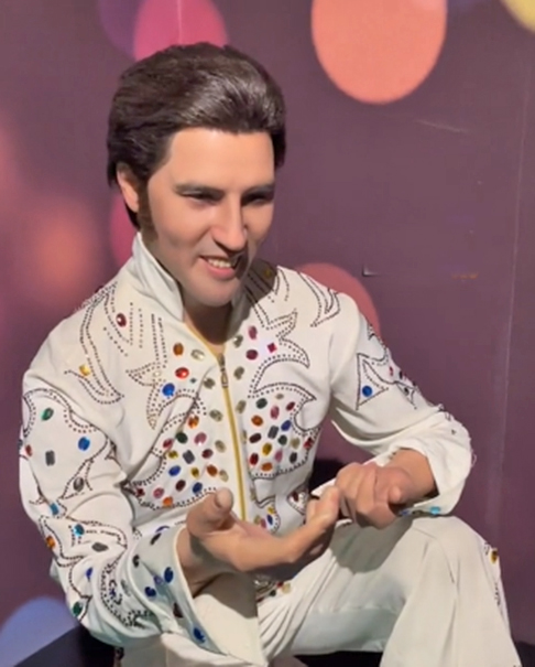 E Elvis Presley?  O belo Ã­dolo do rock que conquistou o coraÃ§Ã£o das mulheres....  Conseguiram deixÃ¡-lo feio. 