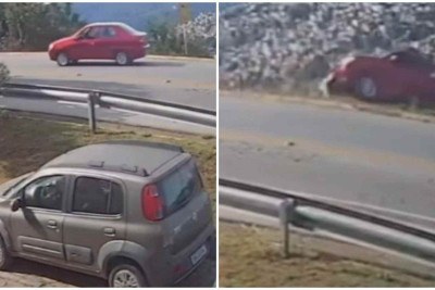 Proprietário do automóvel contou que havia estacionado o carro para ir até um comércio local -  (crédito: TV Alterosa)