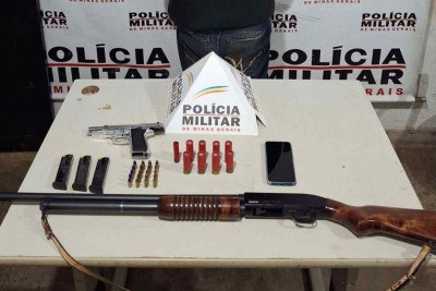 Homem é preso sob suspeita de matar o irmão por disputa de terras em Uberaba, no Triângulo Mineiro -  (crédito: PMMG/Divulgação)