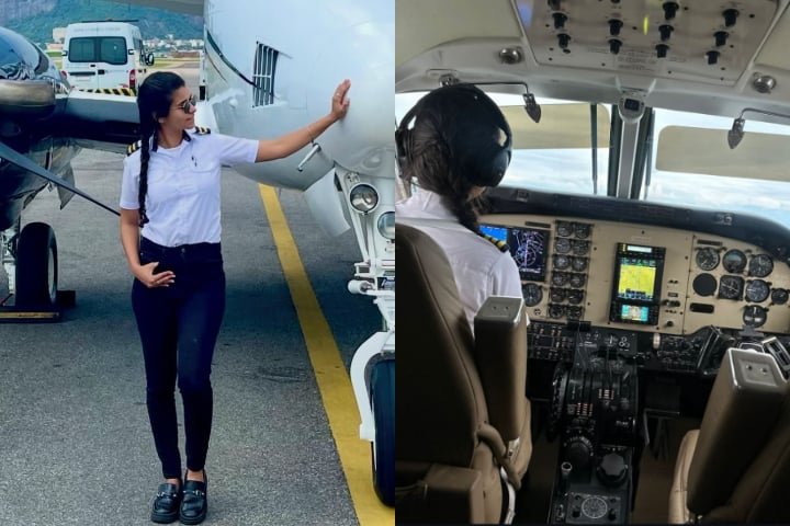 Formada em Ciências Aeronáuticas pela PUC Goiás em 2022, Nayane tornou-se comandante em 2024 e já realizou até um voo internacional para os EUA.