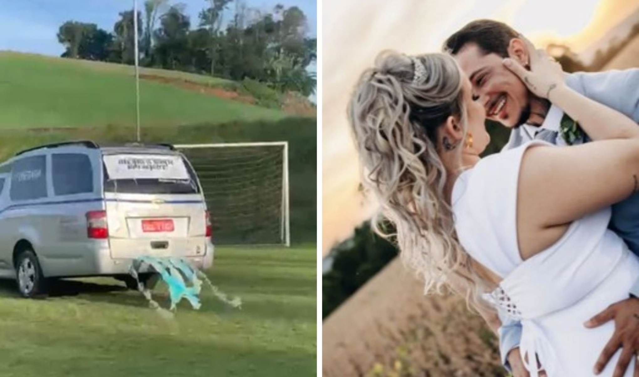 Noiva troca carruagem por rabecão para contar história de amor improvável
