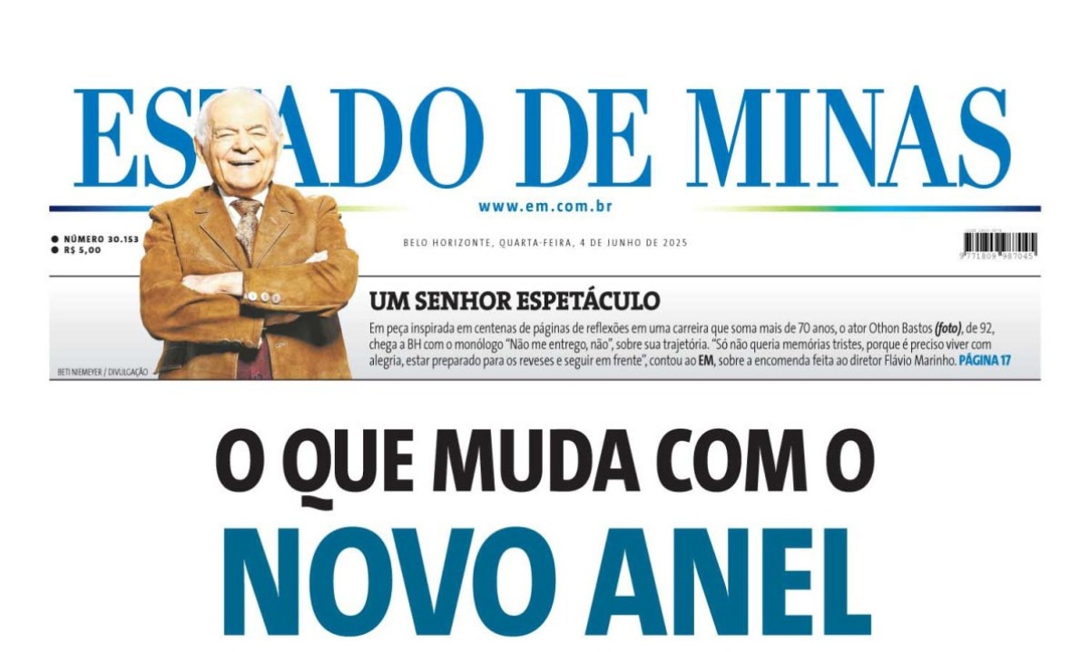 Confira a capa do Estado de Minas do dia 4/6/2025 - (crédito: Estado de Minas)