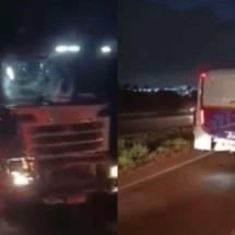 Grande BH: acidente entre carreta e ônibus congestiona BR-040 - Reprodução/Redes sociais