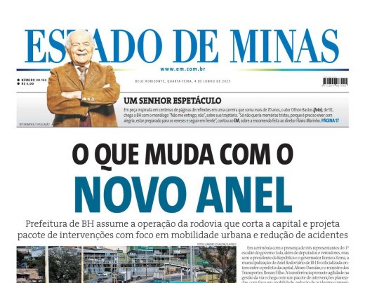 Confira a capa do Estado de Minas do dia 4/6/2025