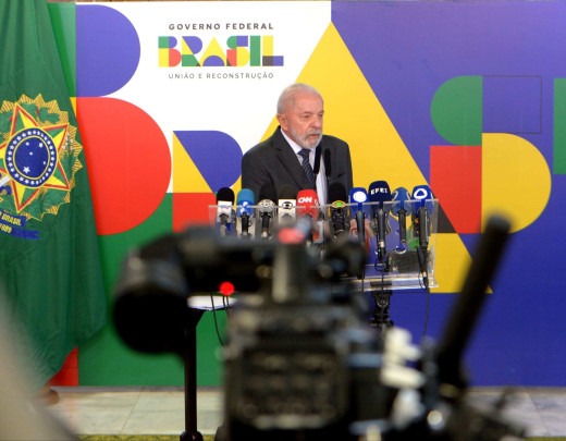 A coletiva com Lula foi convocada às pressas nesta manhã, sem aviso prévio sobre o tema, e teve início com quase uma hora de atraso - (crédito: Ed Alves/CB/D.A Press)