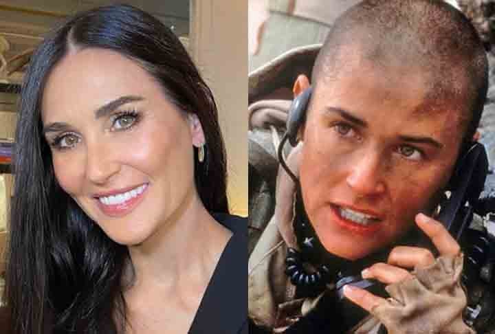 Demi Moore- No filme "Até o Limite da Honra" (1997), Moore interpretou Jordan O’Neill, mulher que tentava se tornar a única oficial num grupo de elite da Marinha americana. Deixando de lado a imagem de sex symbol, ela raspou a cabelo e se jogou no papel.