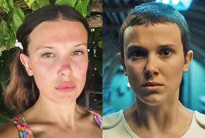 Millie Bobby Brown- A jovem raspou a cabeça para interpretar uma garota com habilidades telecinéticas em um mundo sobrenatural: a Eleven de "Stranger Things"(2016), série de terror/ficção científica que virou febre mundial.