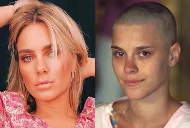 Carolina Dieckmann-  A atriz viveu Camila na novela "Laços de Família"(2000). A personagem  enfrentou um câncer e, após os efeitos da quimioterapia, decide raspar a cabeça ao som de "Love By Grace" de Lara Fabian, uma das cenas mais marcantes da TV brasileira.