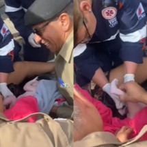 Militares realizam parto de emergência em avenida de cidade histórica de MG - Reprodução/SJDD News