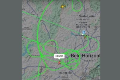 FAB faz inspeção aérea em BH e Região, e voos continuam nesta quinta (5/6) -  (crédito: Reprodução/Redes sociais)