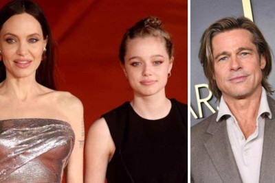 Angelina Jolie, Shiloh Jolie e Brad Pitt -  (crédito: AFP)