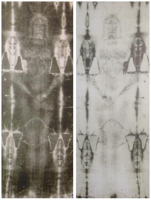 Alguns creem que seja uma relíquia sagrada autêntica, enquanto outros acreditam que seja uma falsificação medieval. Em 1973, o Sudário de Turim foi submetido à análise de uma junta de cientistas e eles afirmaram que as manchas no tecido eram gotículas de tinta ocre. -domínio público