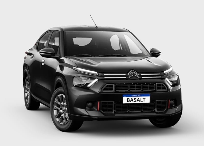 6. Citroën Basalt Feel 1.0 – O Citroën Basalt Feel 1.0, a partir de R$ 92.990, possui motor 1.0 Firefly de 75 cv e câmbio manual de 5 marchas.  Como SUV compacto, oferece central multimídia de 10", câmera de ré e iluminação diurna em LED, unindo estilo e tecnologia.