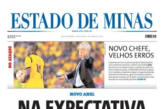 Confira a capa do Estado de Minas do dia 06/06/2025