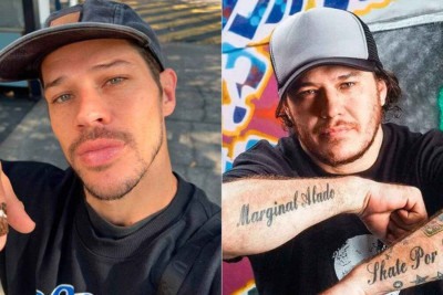 Nas redes sociais, Loreto publicou fotos com skate e roupas que se assemelham às usadas por Chorão. -  (crédito: Reprodução)