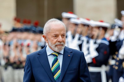 Presidente da República, Luiz Inácio Lula da Silva, durante cerimônia oficial de boas-vindas à França, Esplanada dos Inválidos, em Paris  -  (crédito:  Ricardo Stuckert / PR)