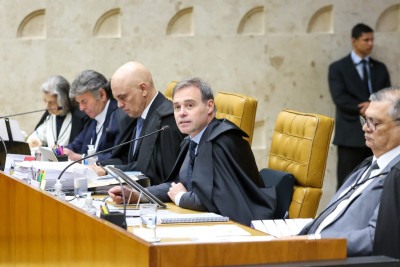 Ministros da Suprema Corte estão julgando as responsabilidades das redes sociais e quando devem derrubar conteúdos considerados criminosos ou ofensivos -  (crédito: Gustavo Moreno/STF)