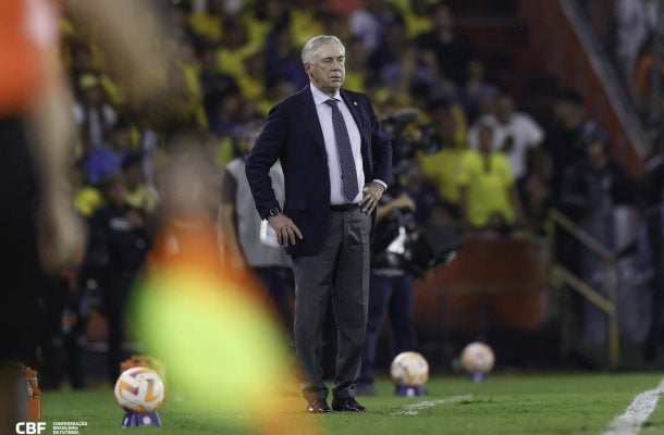CARLO ANCELOTTI - Mostrou que precisa de mais tempo para conseguir ajustar a Seleção com sua cara. Fez um bom trabalho defensivo, conseguindo armar muito bem o time atrás, Faltou potencializar o sistema de ataque, para passar pela defesa e criar mais oportunidades. Nota: 6 - Foto: Rafael Ribeiro/CBF