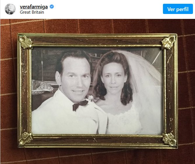 A atriz Vera Farmiga postou uma mensagem na sua rede social se despedindo do ator Patrick Wilson, com quem concluiu as gravações do quarto filme da franquia "Invocação do Mal". Vera disse que estava 'sentimental' e elogiou o colega, com quem disse que fez 'uma combinação do céu'-Reprodução Instagram Vera Farmiga