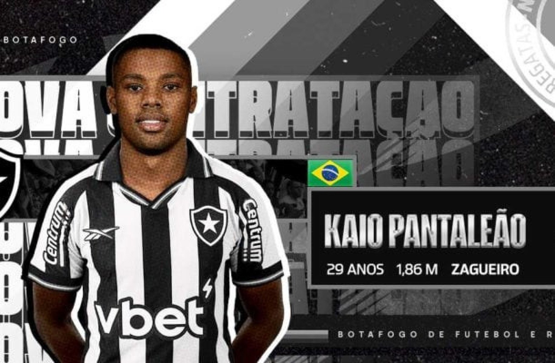 Botafogo anuncia a contratação do zagueiro Kaio Pantaleão