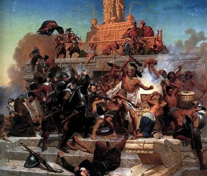 Os astecas eram o povo que habitava o territÃ³rio ocupado no sÃ©culo XVI pelos espanhÃ³is. Em 1521, soldados liderados por HernÃ¡n CortÃ©z  invadiram o ImpÃ©rio Asteca e dominaram  a regiÃ£o. O vÃ­rus da varÃ­ola trazido pelos europeus dizimou a populaÃ§Ã£o nativa.