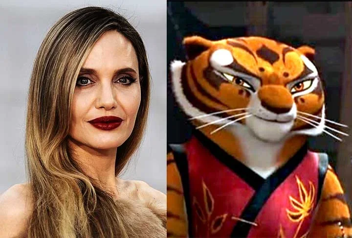 Angelina também emprestou sua voz para a animação Kung Fu Panda (2008), seu primeiro trabalho em uma franquia infantil. Ela continuou como a voz da Mestre Tigresa nas sequências Kung Fu Panda 2 (2011) e Kung Fu Panda 3 (2016).

